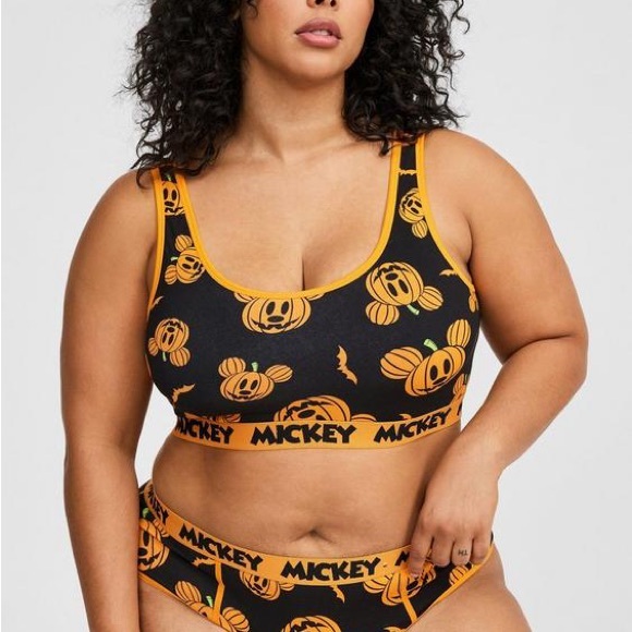 Torrid Black and Orange Mickey Pumpkin Sports Bra - Picture 3 of 9